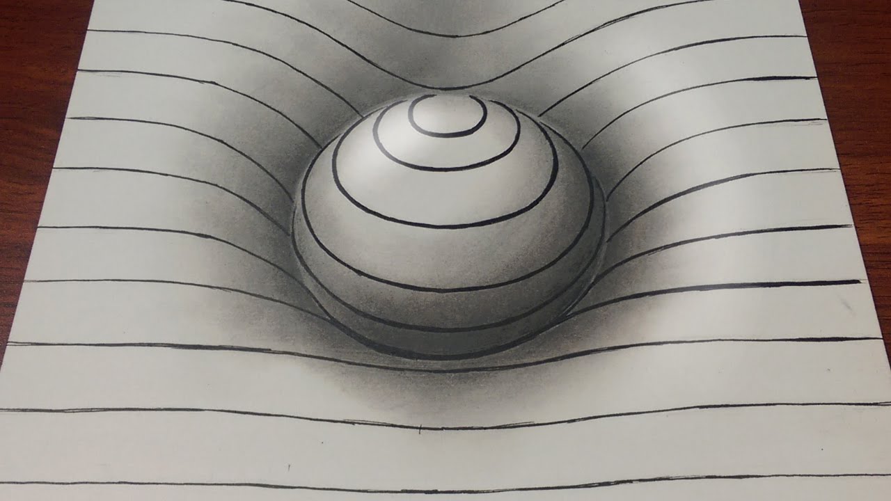 1280x720 Drawing Easy How To Draw A Sphere With Lines - 3d Ball Drawing