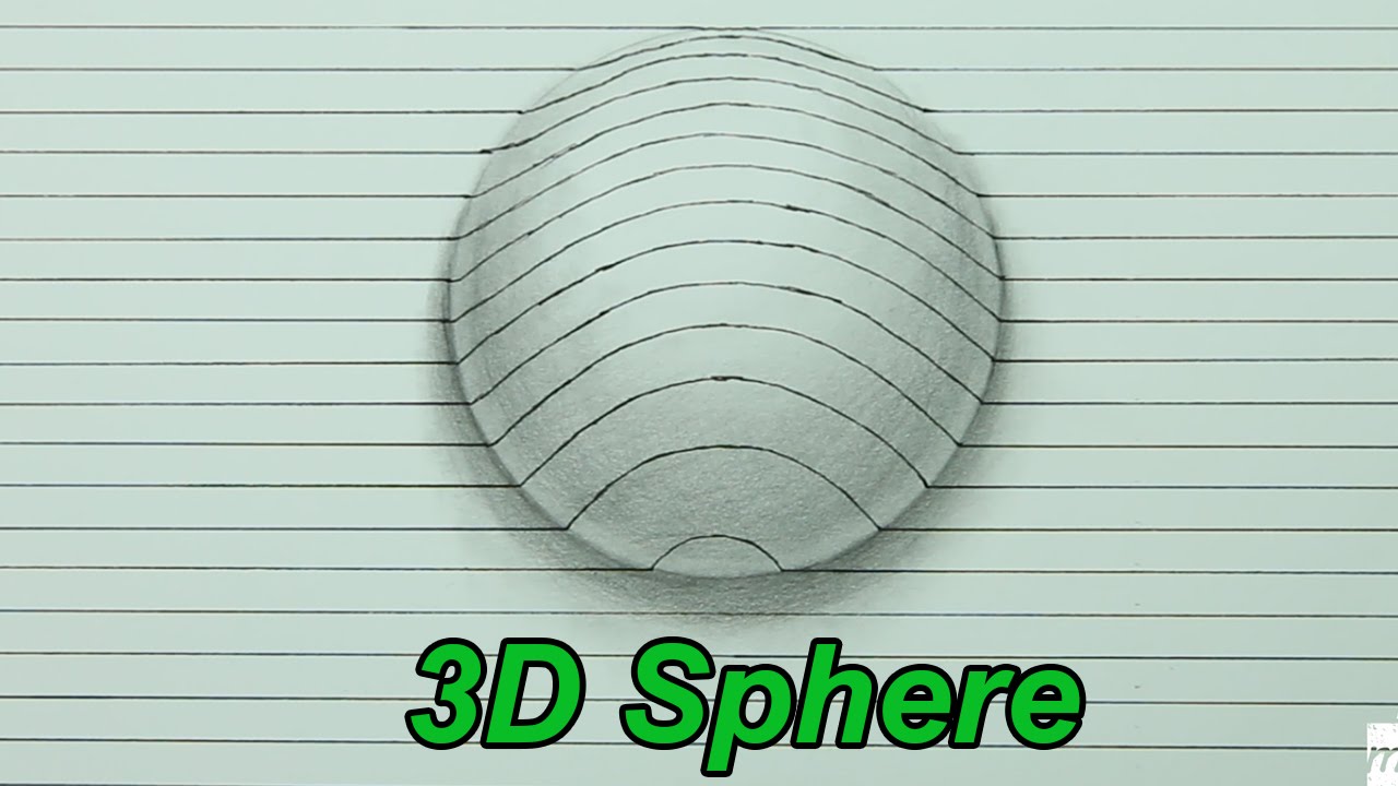 1280x720 How To Draw A Sphere - 3d Ball Drawing