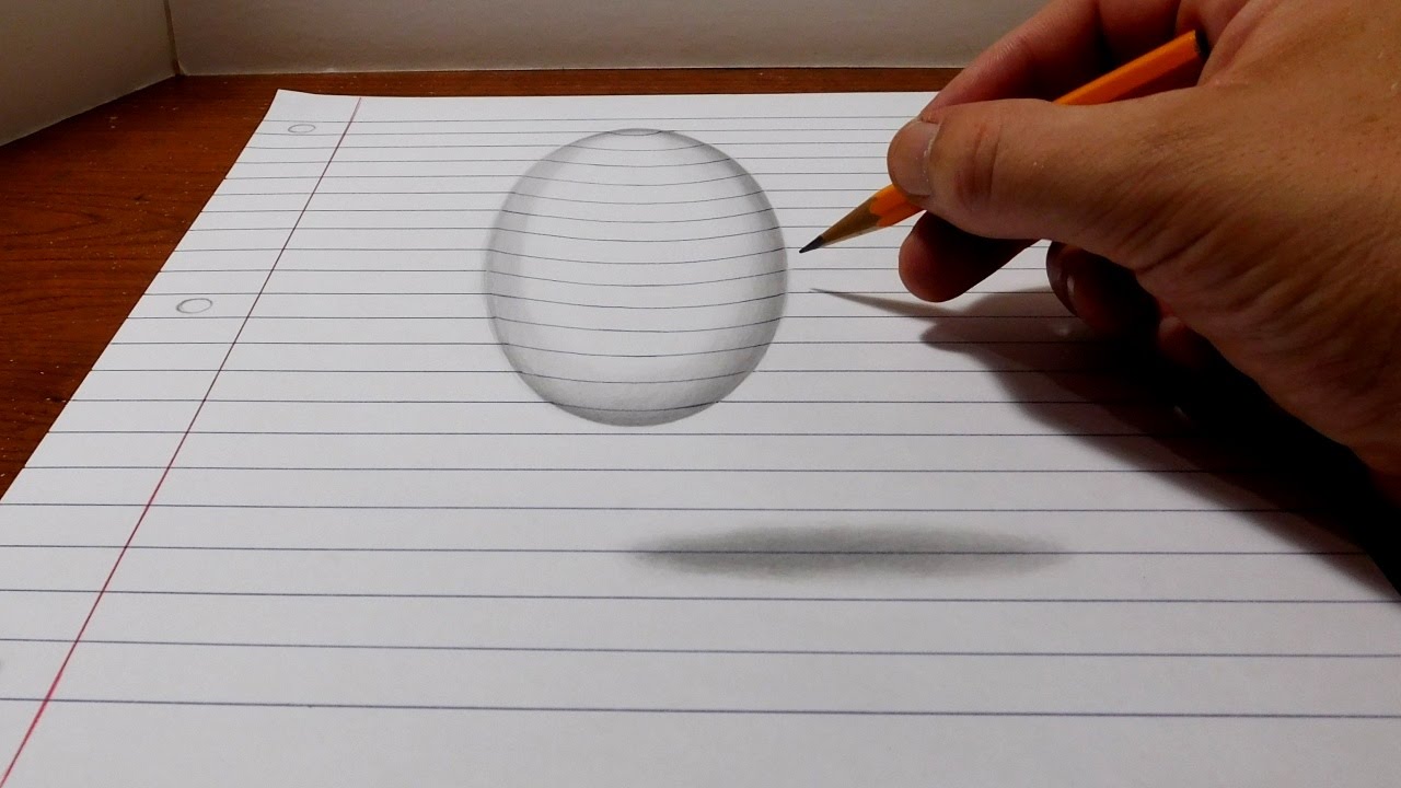 1280x720 How To Draw A Levitating Ball - 3d Ball Drawing