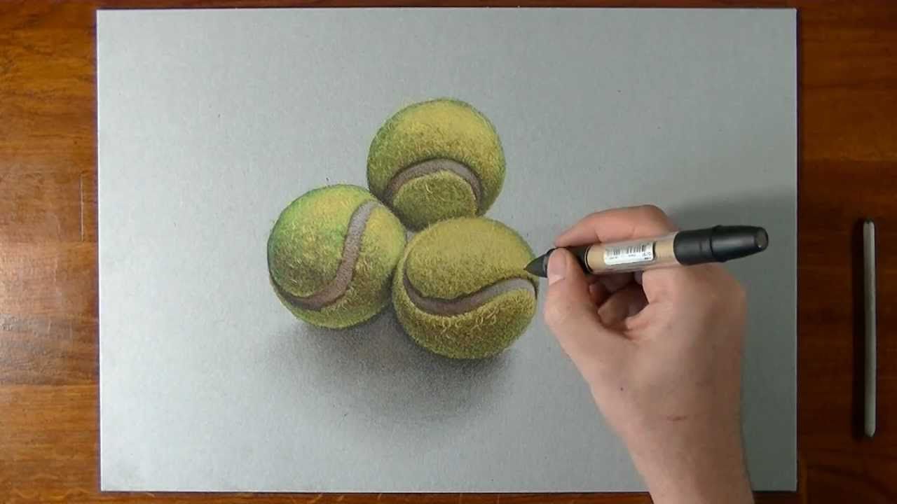 1280x720 Marcello Barenghi How I Draw Tennis Balls - 3d Ball Drawing