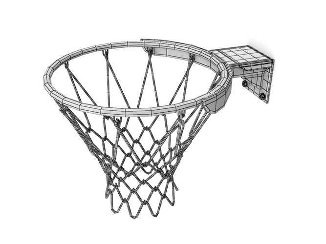 667x500 Basketball Ring Model Cgtrader - 3d Basketball Drawing