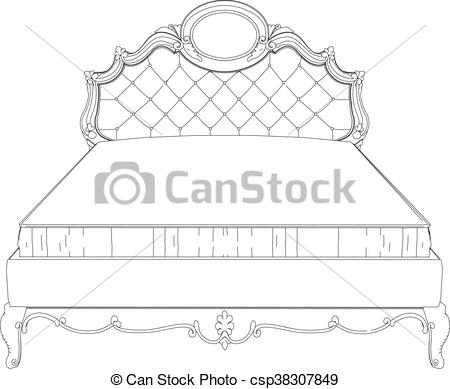 450x389 classic bed vector clipart illustrations classic bed clip - 3d Bed Drawing
