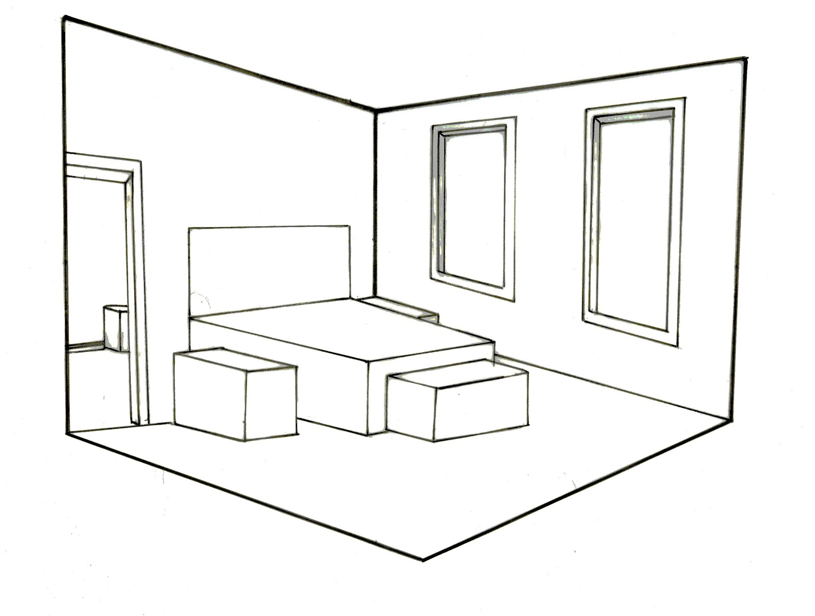 3d Bedroom Drawing at Explore