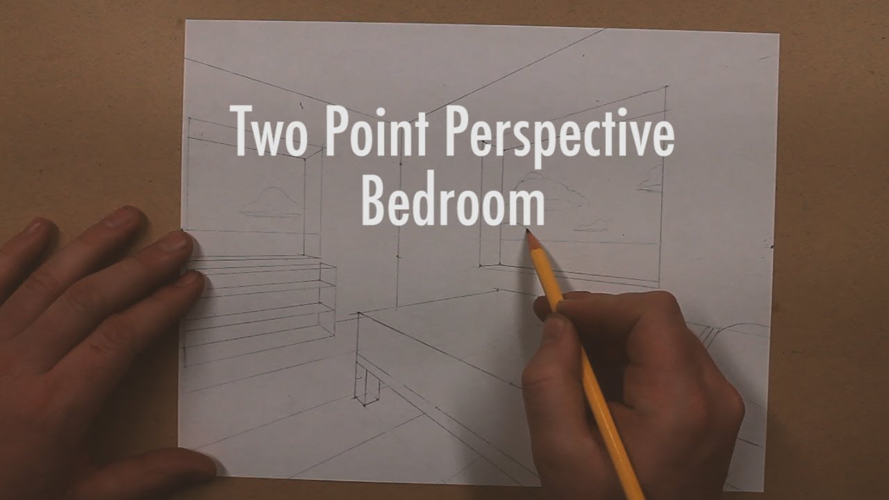 1280x720 How To Draw A Bedroom In Two Point Perspective - 3d Bedroom Drawing