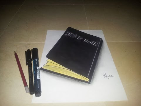 480x360 Drawing Realistic Death Note's Book Tutorial - 3d Book Drawing