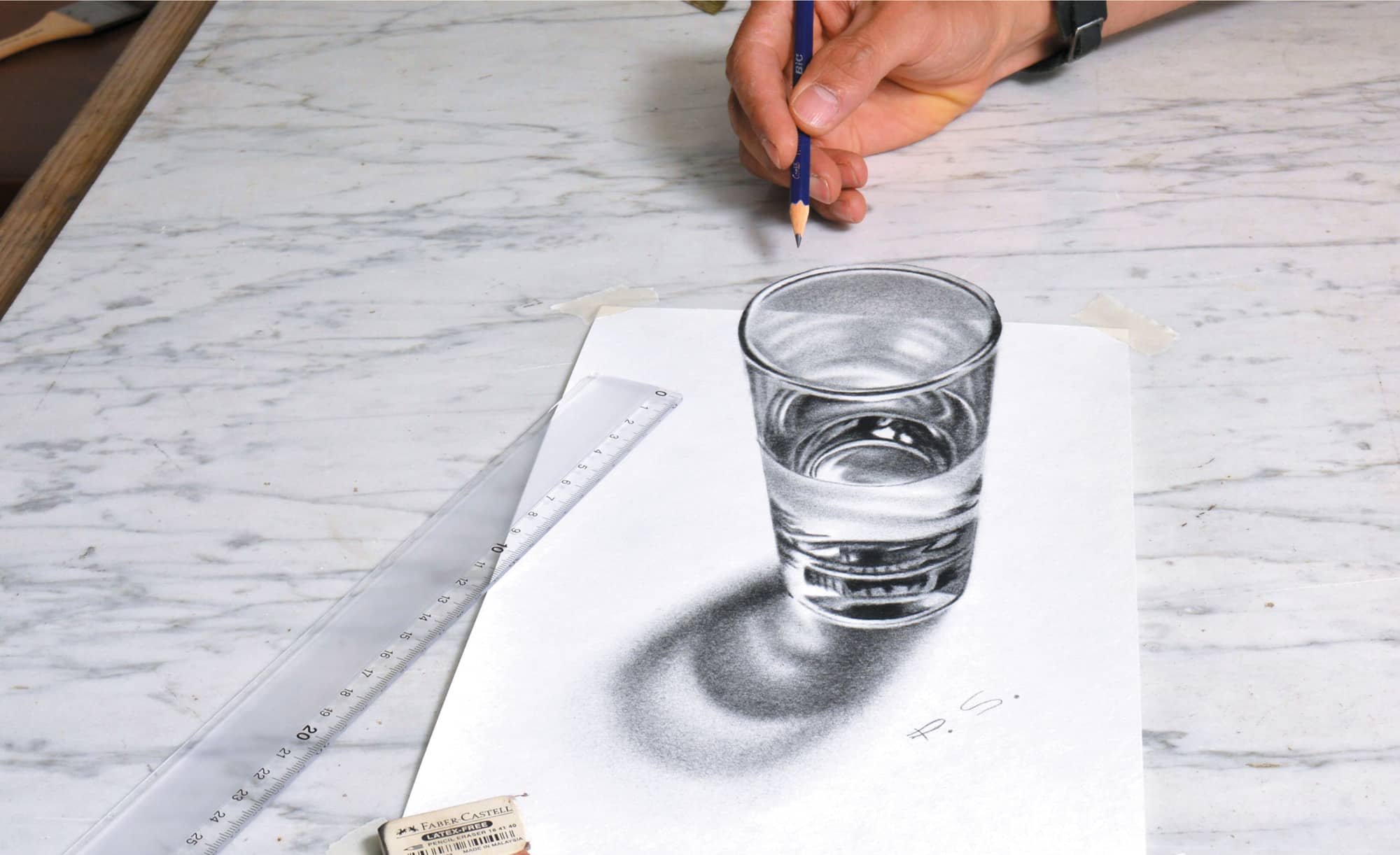 2000x1222 Glass - 3d Book Drawing