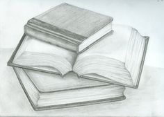 236x169 Pile Of Books Drawing - 3d Book Drawing