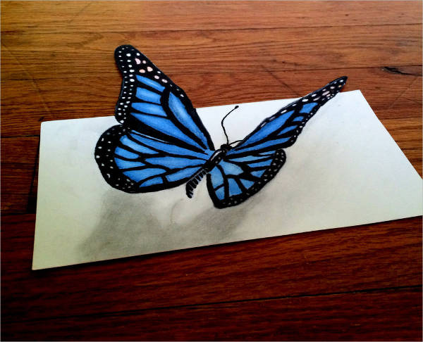 Download 3d Butterfly Drawing At Paintingvalley Com Explore Collection Of 3d Butterfly Drawing
