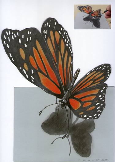375x525 Butterfly - 3d Butterfly Drawing
