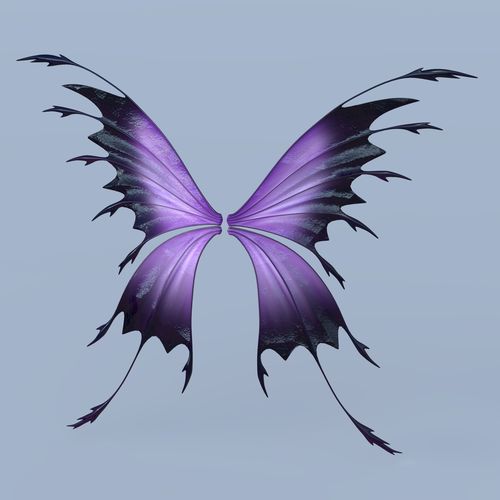 500x500 Fairy Or Butterfly Wings Set C Model Cgtrader - 3d Butterfly Drawing