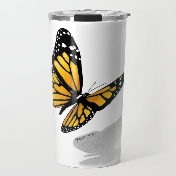 700x700 Butterfly Drawing Travel Mug - 3d Butterfly Drawing