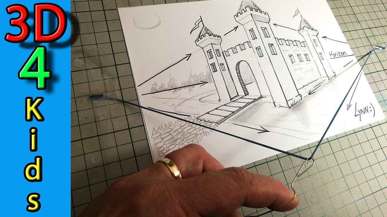 1280x720 Castle Drawing For Beginners Grade - 3d Castle Drawing