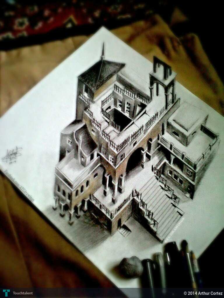 3d Castle Drawing at PaintingValley.com | Explore collection of 3d ...