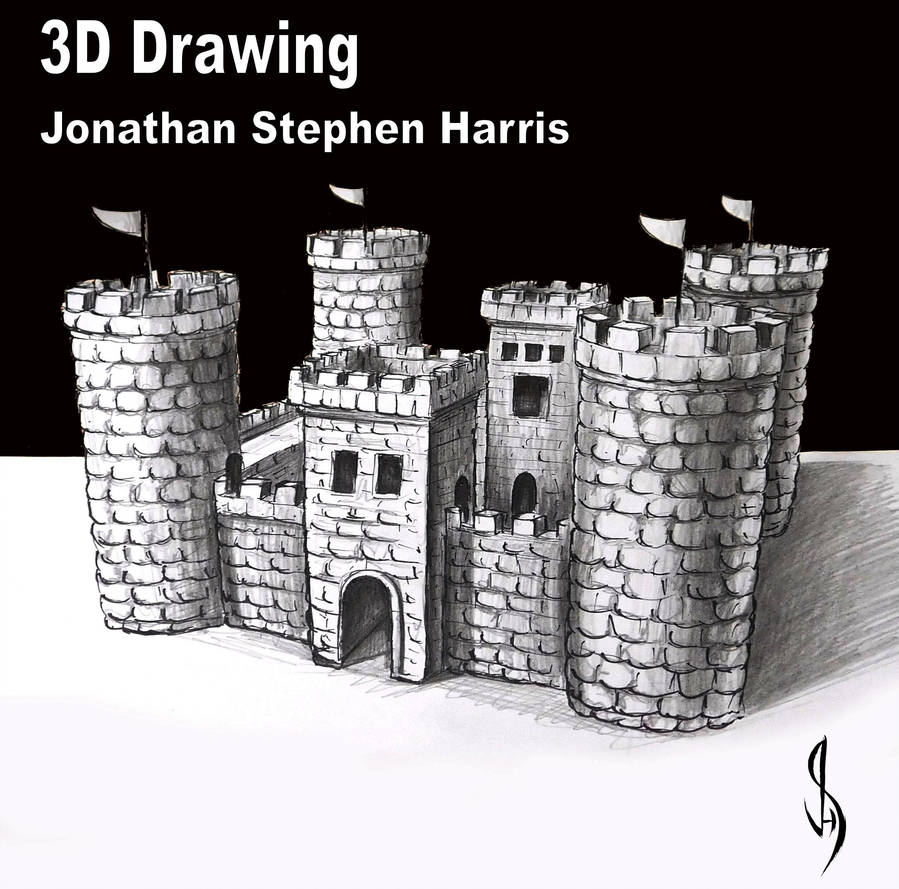 899x889 Anamorphic Castle Drawing - 3d Castle Drawing