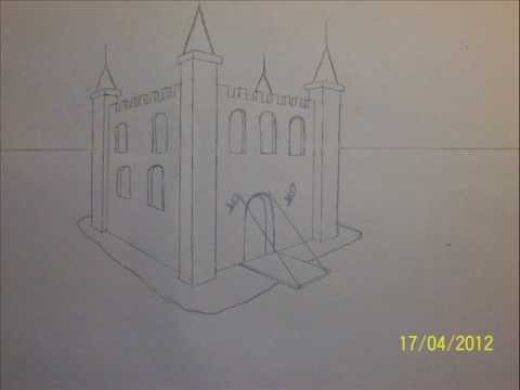 480x360 How To Draw A Castle In Minute Step - 3d Castle Drawing
