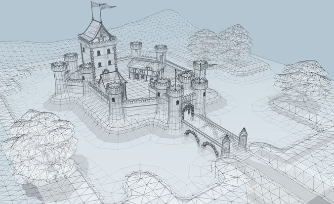 676x412 cartoon castle environment cgtrader - 3d Castle Drawing