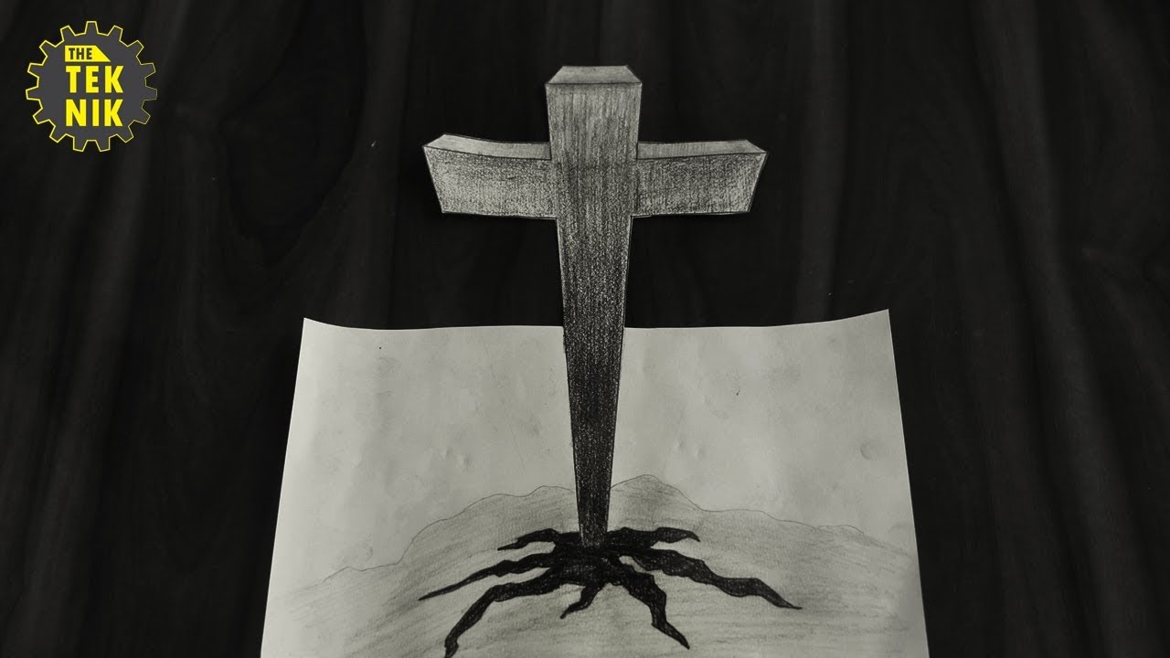 1280x720 how to draw jesus cross in view jesus christ cross art - 3d Cross Drawing