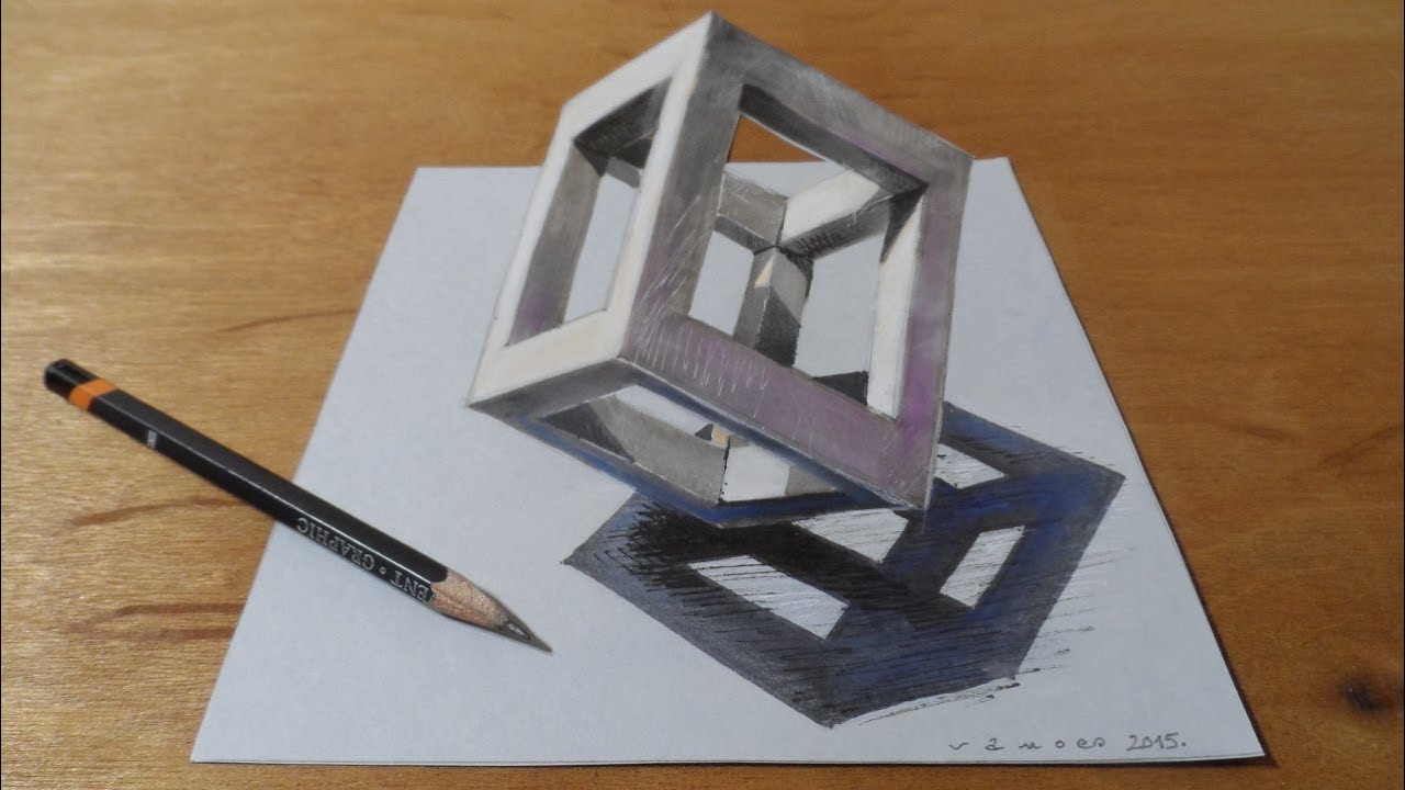 1280x720 How To Draw Cube - 3d Cube Drawing