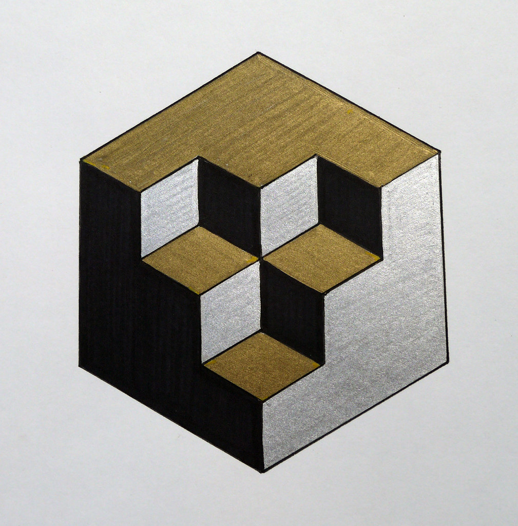 3д куб рисунок