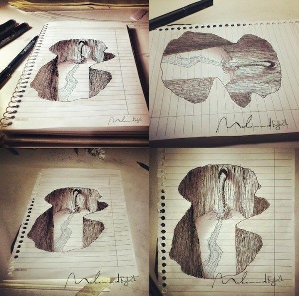 600x594 Three Dimensional Drawings In Pencil Drawings Pencil - 3d Dimensional Drawing