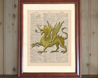 340x270 Dragon Drawing Etsy - 3d Dragon Drawing