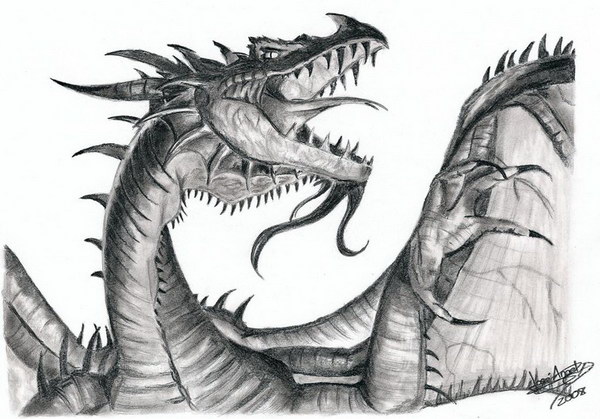 600x419 Amazing Pencil Drawings - 3d Dragon Drawing