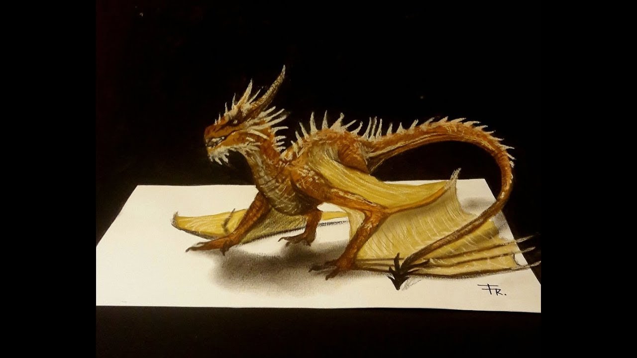 1280x720 Drawing A Dragon - 3d Dragon Drawing