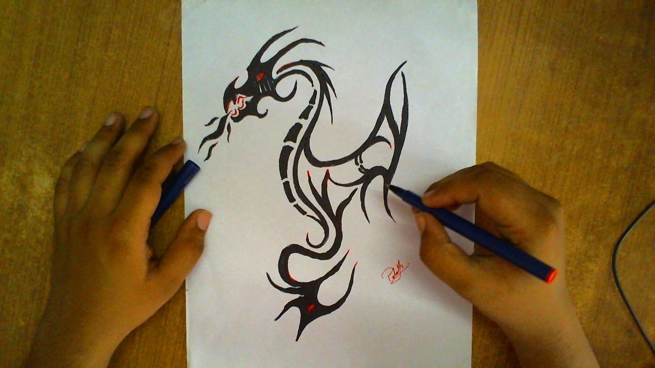 3d Dragon Drawing At Explore Collection Of 3d Dragon Drawing 6366