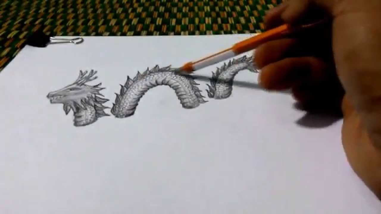1280x720 How To Draw A Dragon - 3d Dragon Drawing