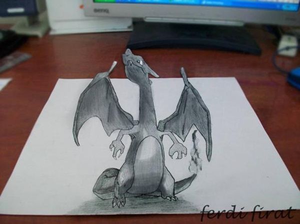600x449 Little Dragon There Be Dragons Pencil Drawings, Pencil - 3d Dragon Drawing
