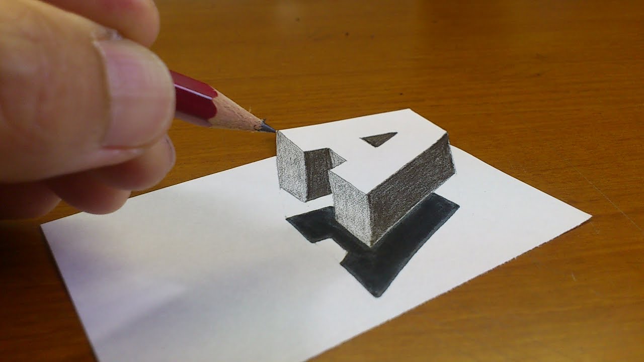 1280x720 Very Easy!! How To Drawing Floating Letter - 3d Drawing