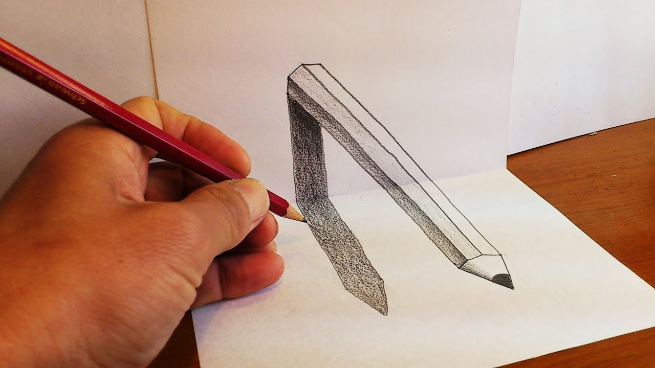 1280x720 Pencil Drawings On Paper - 3d Drawing Drawing