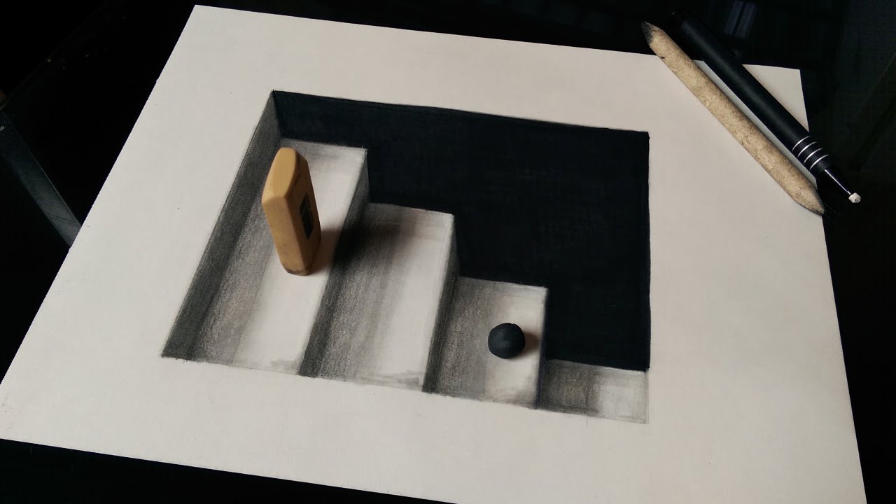 1280x720 How To Draw Stairs - 3d Drawing Drawing
