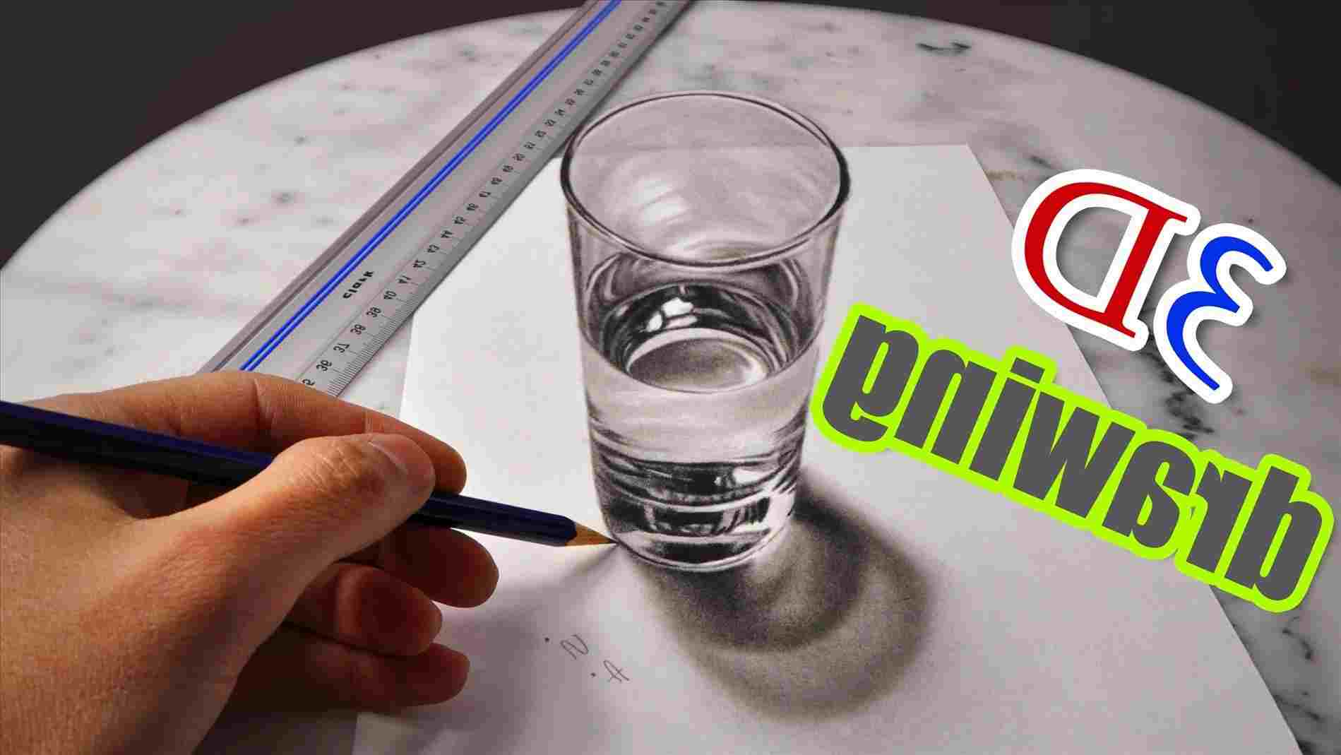 1899x1069 Amazing Drawings - 3d Drawing Glass Of Water