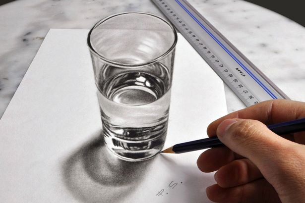 615x410 Artist's Amazing Pictures Really Do Seem To Leap Off - 3d Drawing Glass Of Water