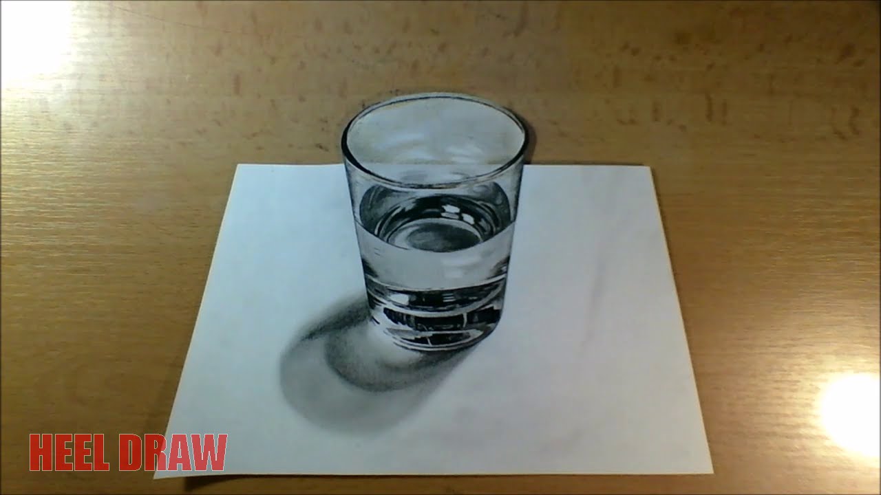 1280x720 Glass Of Water - 3d Drawing Glass Of Water