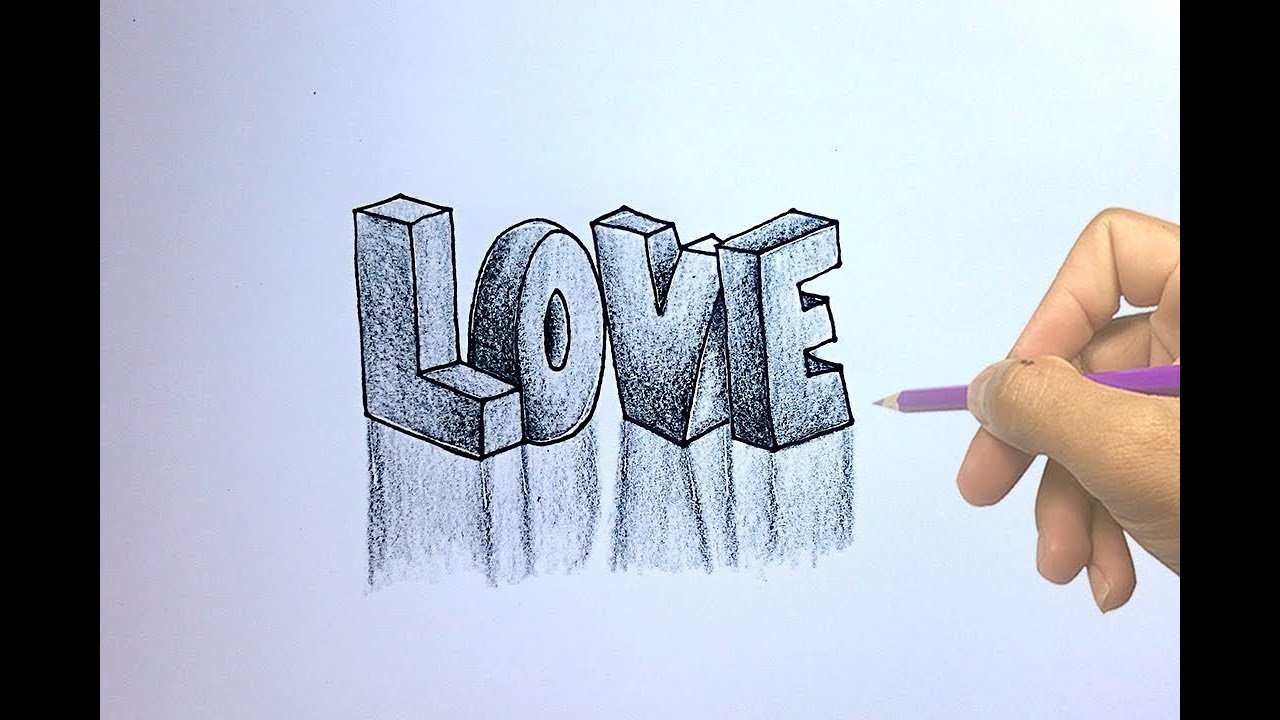 3d Drawing Love at PaintingValley.com | Explore collection of 3d ...