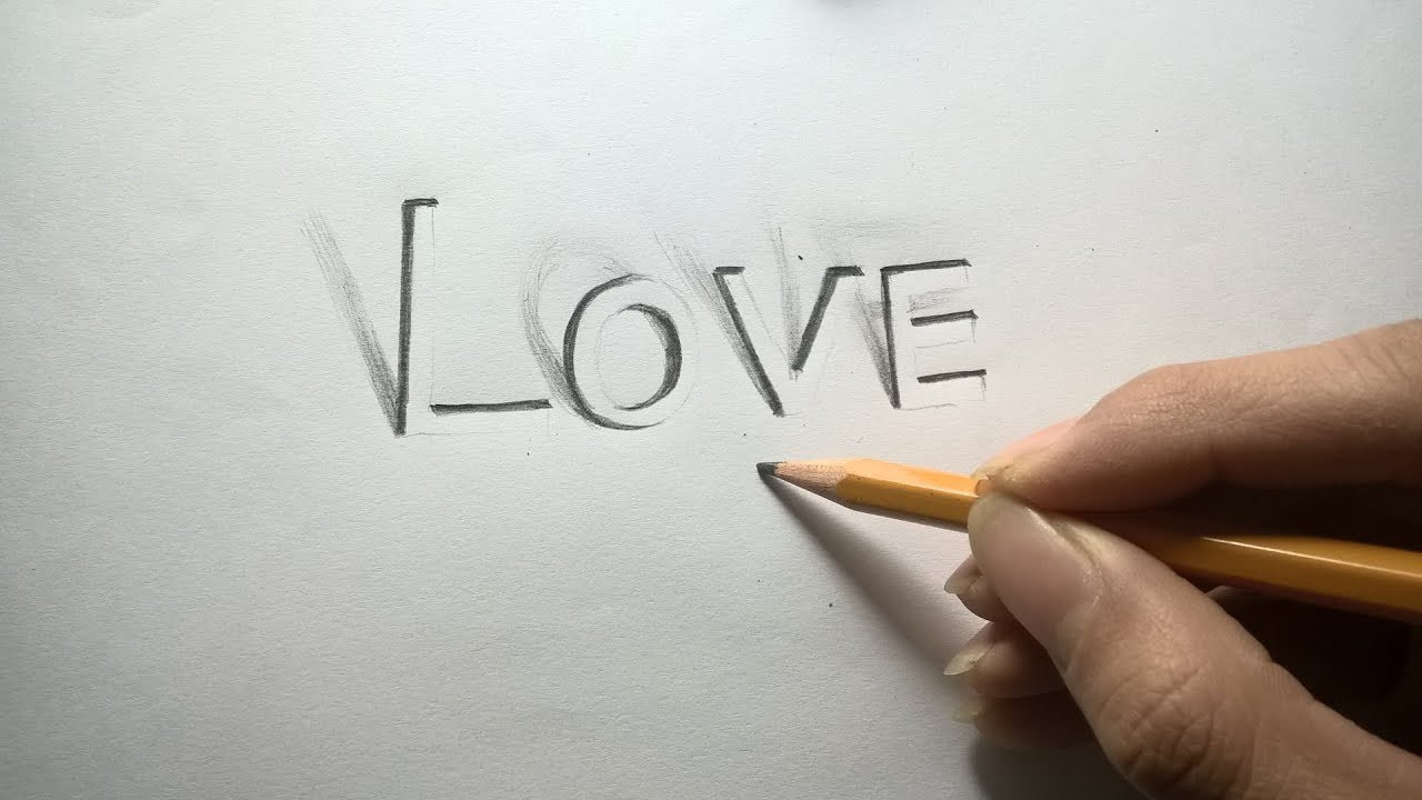 1280x720 how to draw love in trick art - 3d Drawing Love