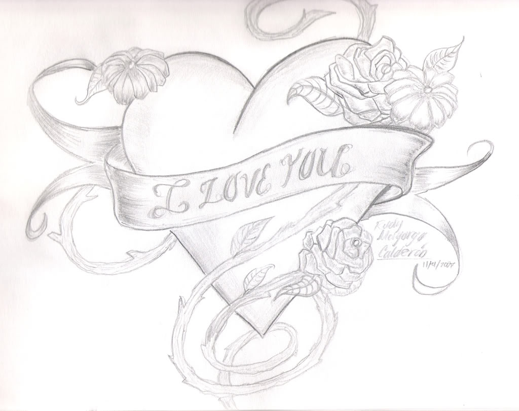 1024x810 pencil draw love rose love hearts drawing at getdrawings free - 3d Drawing Love