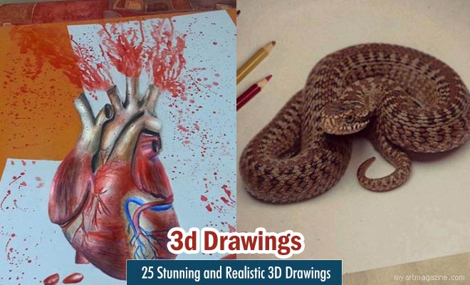 660x400 Stunning And Realistic Drawings From Top Artists - 3d Drawing Of A Snake