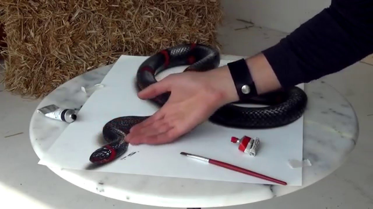 1280x720 How I Draw A Snake - 3d Drawing Of A Snake
