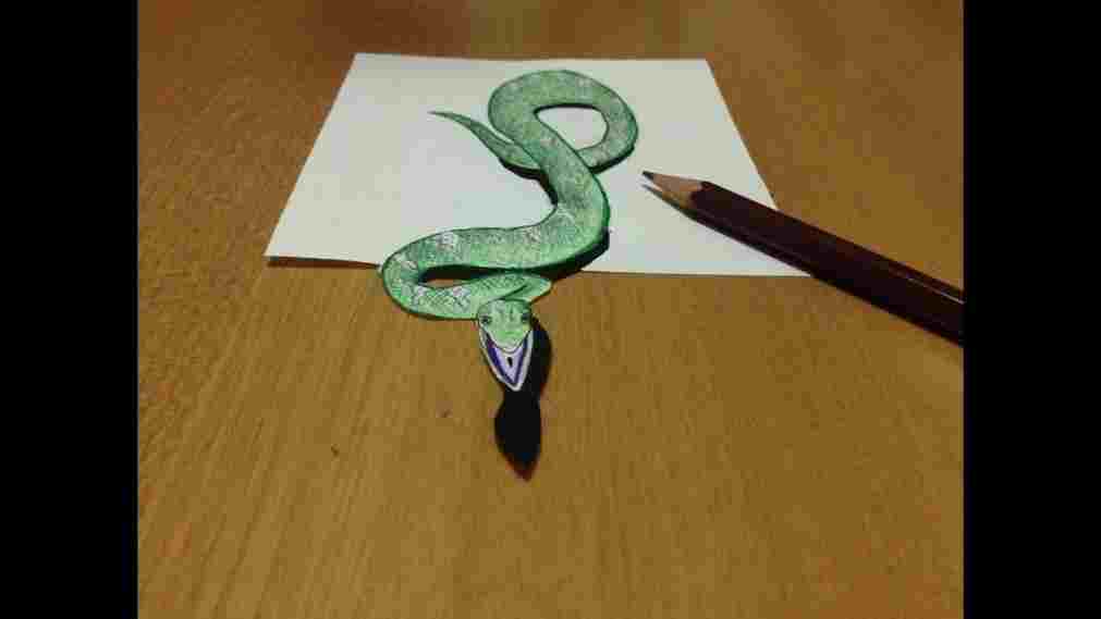 1011x569 freehand snake drawing d snake drawing anamorphic illusion - 3d Drawing Of A Snake