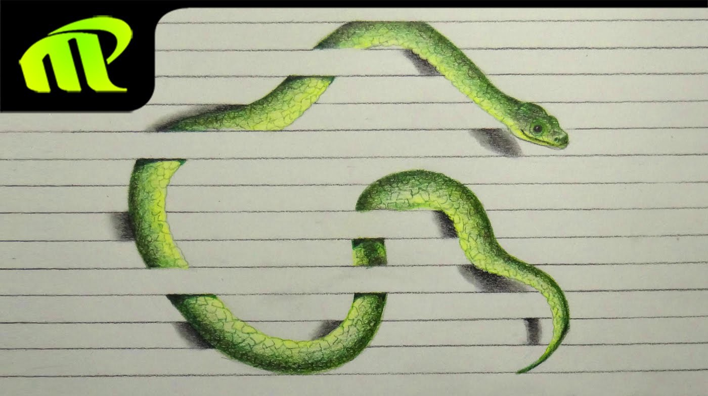 3d рисунок змеи