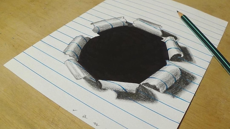 750x422 Artist Creates Drawings Inspired - 3d Drawing On Paper