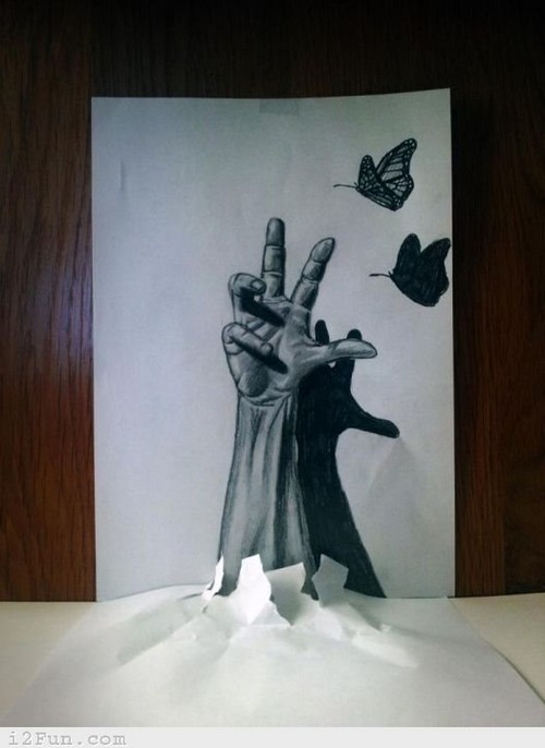 500x686 Amazing Drawings On Flat Sheets Of Paper - 3d Drawing On Paper