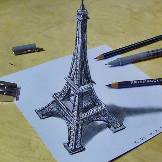 534x533 incredible collection of drawings that appear to rise out - 3d Drawing On Paper