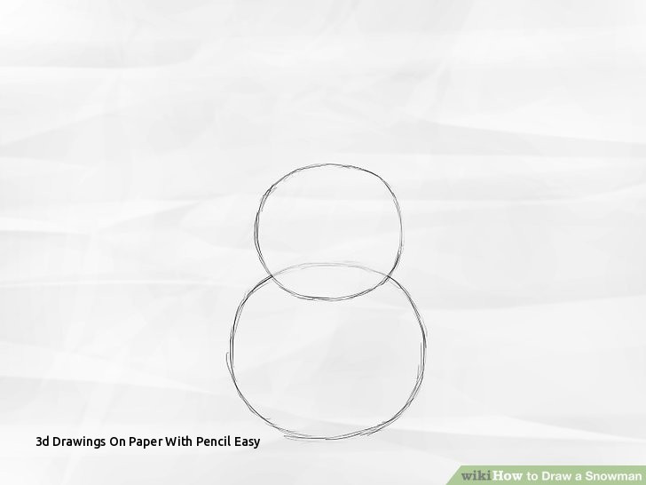 728x546 Drawings On Paper With Pencil Easy How To Draw A Snowman - 3d Drawing Paper
