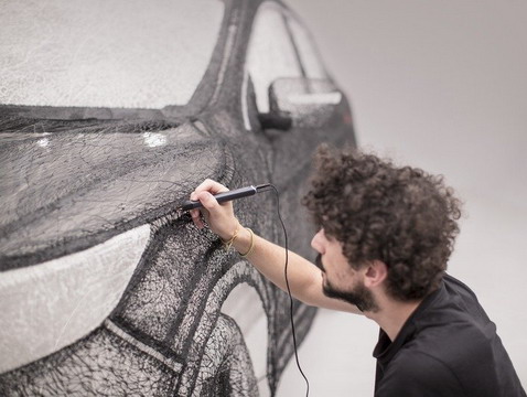 478x360 Nissan Qashqai Sculpture Made - 3d Drawing Pen