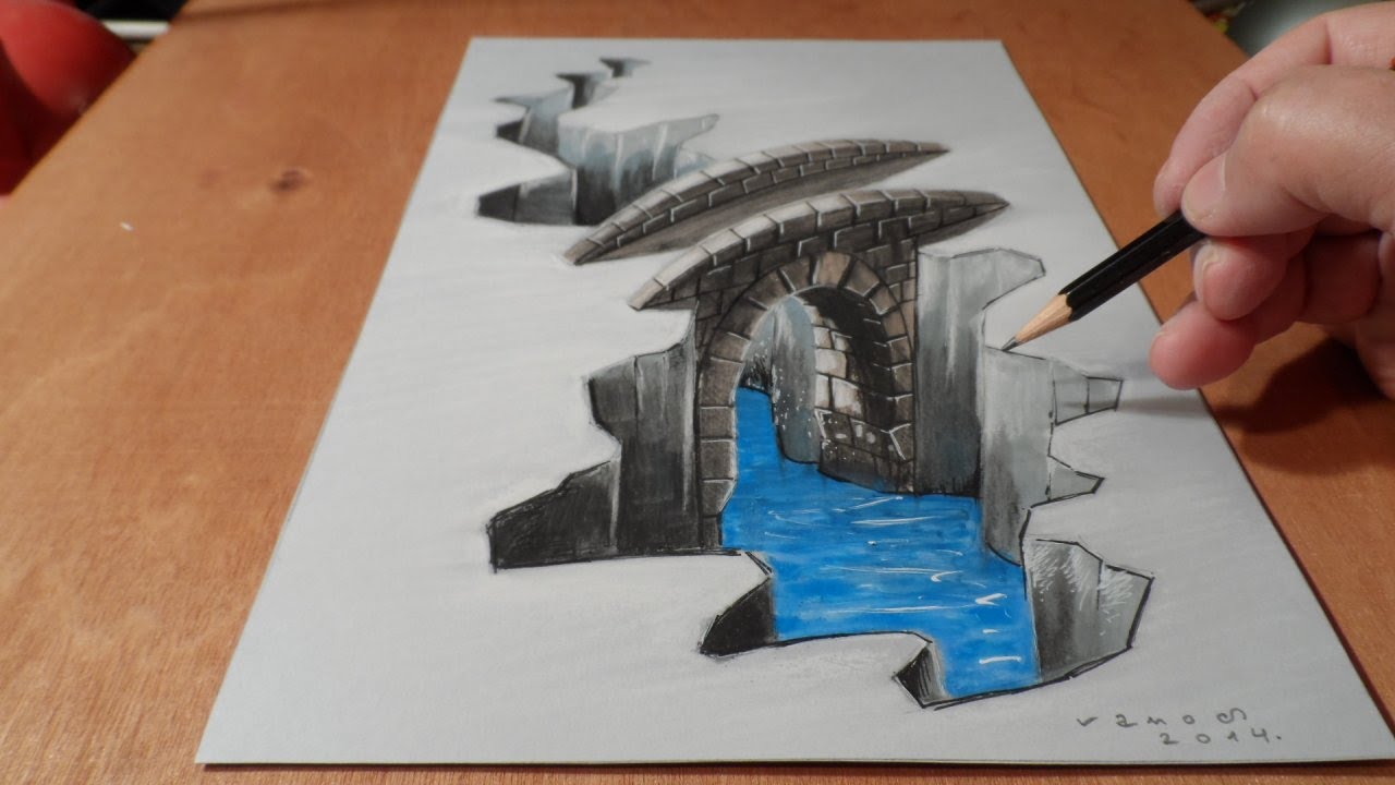 1280x720 How To Draw Bridge - 3d Drawing Pictures