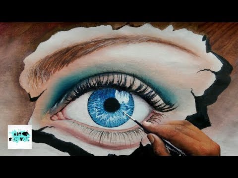 480x360 How To Make Realistic Eye Painting With Oil Color - 3d Eye Drawing
